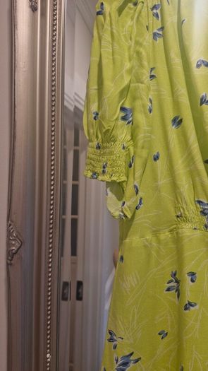 Stunning French connection lime green and cobalt blue dress
