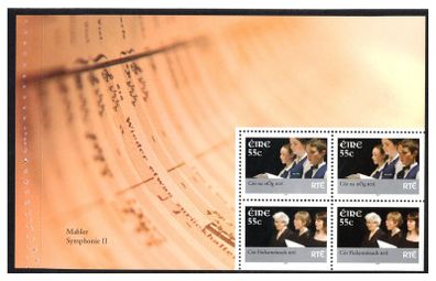 2007 Ireland RTE Performing Groups Commemorative Stamp Booklet Pane featuring Mahler Symphonie II Mint Never Hinged (MNH). Hibernian HP179