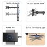 Suptek Fully Adjustable Single Monitor Stand Mount Fits One Screen 13-32 inch 22lbs Image 2