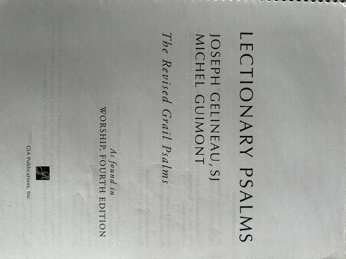 Lectionary Psalms Joseph Gelineau, SJ and Michel Guimont book