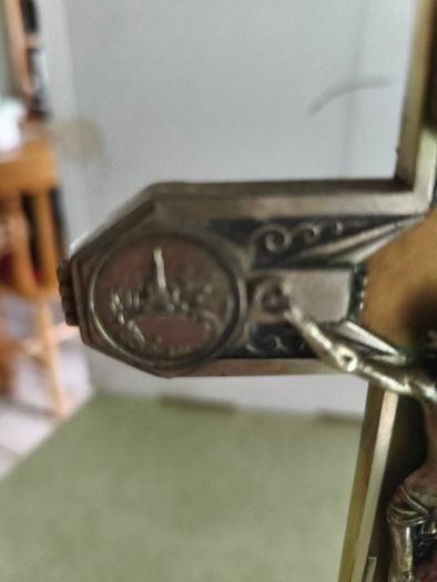 Rare find Crucifix of Lourdes, Art Deco period from the 1920s Materials: Metal