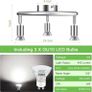 FREE P&P LED Ceiling Light Rotatable, 3 Way LED Ceiling Spotlight, Chrome & Swivelling Design, Including 3 X 4W GU10 LED Bulbs Image 6