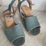 New, with tags Denim Wedge Sandals, Size 4 Image 2