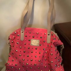 Coral & Cream Studded Bag
