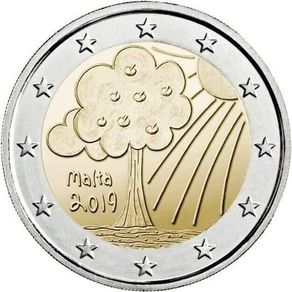 Malta 2 Euro Commemorative Coin 2019 - Nature and Environment. Uncirculated.