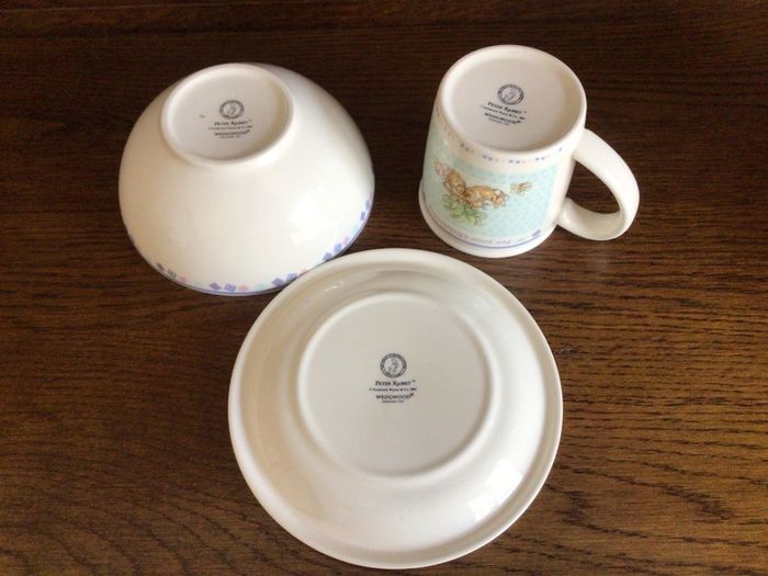 Peter Rabbit Wedgwood christening set in boxes