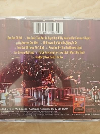 Meat Loaf CD  - Bat Out Of Hell Live