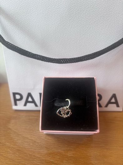 Pandora Connected Hearts & Red Stones Dangle Charm