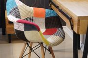Vivid Mosaic Patchwork Armchair with Beech Legs