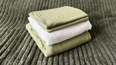 IKEA Duvet Cover Set Double. Grey Green