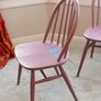 4 vintage wooden kitchen chairs pink Image 2