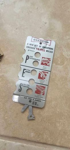 Vintage Plugometer  Spark Plug Gap Tool & Condition Chart