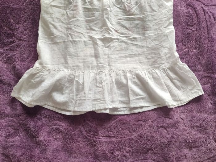 FF Tesco White Embroidered Floral Cotton Cami Top Peplum Hem