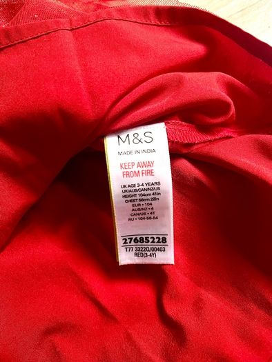 M&S red tulle dress 3/4y