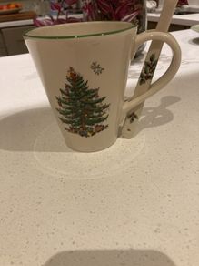 Spode Christmas Tree Mug and Spoon Set - as new