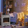 2KW Stainless Steel Electric Fireplace Pebble Burning Effect Heater Fire Flame Indoor Stove LED Lighting (FREE POSTAGE) Image 2