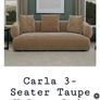 Taupe 3 seater fabric sofa Image 3