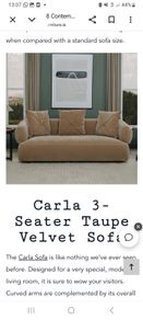 Taupe 3 seater fabric sofa