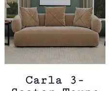 Taupe 3 seater fabric sofa