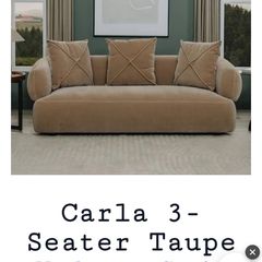 Taupe 3 seater fabric sofa