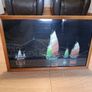 Vintage Hong Kong Harbor Junk Ships Art C Yuen Tsu Image 2