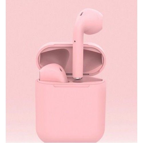 08445 i12 TWS Pink Universal Bluetooth Earbuds With Charging Dock