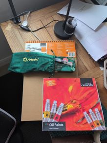 A3 sketch pad, oil paints 24colors, watercolor artecho