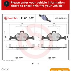 bmw brembo front brake pads, 3,4,5 series