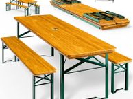 main image for ad Folding Picnic Table &amp; Bench Set with Parasol Hole