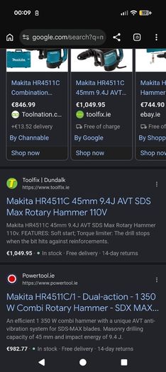 Makita sds max rotary hammer