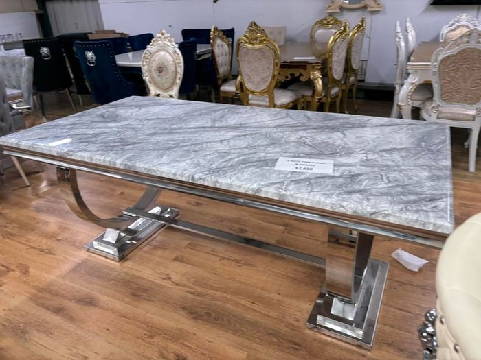 Marble Kitchen Dining Table With 6 Chairs