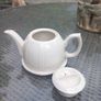 Vintage Beverley White Teapot Made In England Reg Design 884646 Chromed Cover  D18 POST 10e Image 5