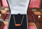 Carnelian Necklace 9ct Gold