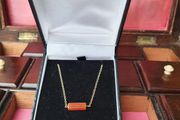 Carnelian Necklace 9ct Gold