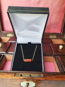 Carnelian Necklace 9ct Gold