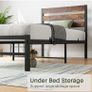 Single Bed Frames with Wood Headboard Image 3