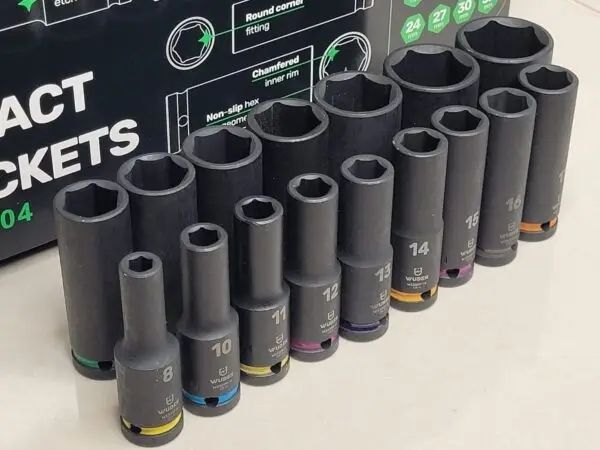 16 Piece 1/2inch Square Drive Deep Impact Hex Socket Set
