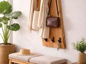 Wall Coat Rack Acacia Solid Wood