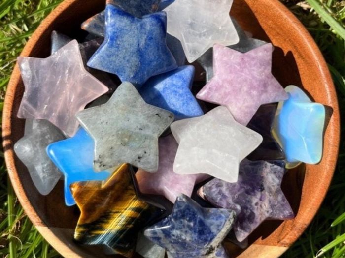 Mini Crystal Carvings Gemstones Mushroom, Heart, Star, Moon ect