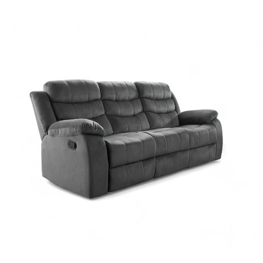 3 Seater Fabric Recliner Sofa  Grey