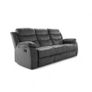 3 Seater Fabric Recliner Sofa, Grey Image 3