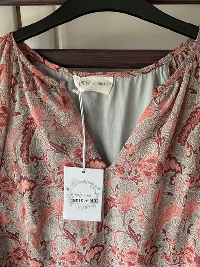 dress Bnwt indie + moi grey pattern long boho style dress T1