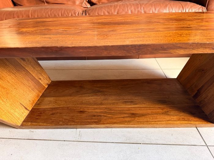Complete brown leather living room set