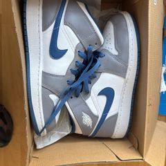 Air Jordan 1 Mid (grey / blue) UK size 5.5
