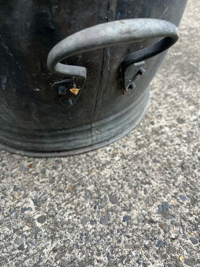 Vintage metal coal shuttle