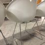 4x White Designer Chairs  Italian Design Chrome Legs Image 4