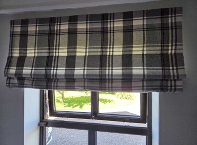 Highland Check Roman Blinds - 120x160 - Grey