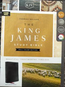Holy Bible The King James Study Bible Full Colour Edition Genuine Leather Thumb Index on3n3ss