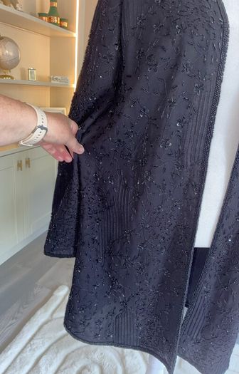 Elegant Black Sequins long Blazer. Size Medium UK 10-12 / EU 38-40