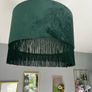 Fringed Velvet Style Green Lampshade Image 2